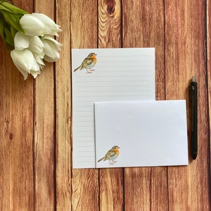 Juego de escritura Robin A5, correo postal, Happy Post, Penpal, papelería personalizada, juego de cartas, papel y sobres para escribir A5, papel para notas