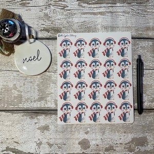 Gepersonaliseerde kerstpinguïnstickers, envelopdecor, heden, cadeaulabel, ambacht, penvriend, schrijfpapier, briefpapier, planner