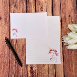 Set da scrittura Unicorn A5, posta ordinaria, Happy Post, Penpal, cancelleria personalizzata, set di lettere, carta da scrittura e buste A5, carta per appunti