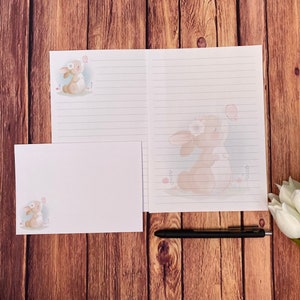 Juego de escritura A5 de conejo y mariposa, correo postal, Happy Post, amigo por correspondencia, papelería personalizada, juego de cartas, sobres para juego de escritura A5, papel para notas