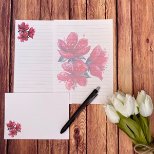Juego de escritura Floral Blossom A5, correo postal, Happy Post, amigo por correspondencia, papelería personalizada, juego de cartas, papel y sobres para escribir A5, papel para notas