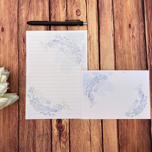 Juego de escritura Blue Rose A5, correo postal, Happy Post, amigo por correspondencia, papelería personalizada, juego de cartas, papel y sobres para escribir A5, papel para notas