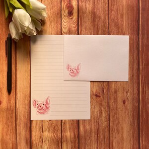 Juego de escritura Pig A5, correo postal, Happy Post, amigo por correspondencia, papelería personalizada, juego de cartas, papel y sobres para escribir A5, papel para notas
