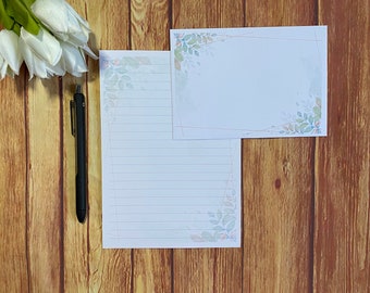 Feuilles vertes A5 Writing Set, Snail Mail, Happy Post, Penpal, Custom Stationery, Letter Set, A5 Writing Paper and Envelopes, Note Paper