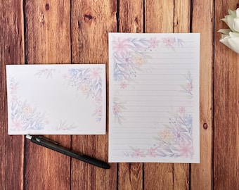 Floral Corners A5 Writing Set, Snail Mail, Happy Post, Penpal, Custom Stationery, Letter Set, A5 Writing Set Envelopes, Note Paper