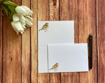 Robin A5 Writing Set, Snail Mail, Happy Post, Penpal, Custom Stationery, Letter Set, A5 Writing Paper and Envelopes, Note Paper