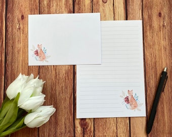 Fox A5 Writing Set, Snail Mail, Happy Post, Penpal, Custom Stationery, Letter Set, A5 Writing Set Envelopes, Note Paper