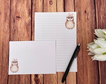 Owl A5 Writing Set, Snail Mail, Happy Post, Penpal, Custom Stationery, Letter Set, A5 Writing Paper and Envelopes, Note Paper