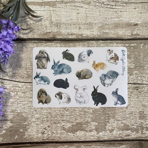 Stickers konijnen, postzegel, envelopdecor, ambacht, briefpapier, penvriend, notitiepapier, briefpapier, plannerstickers