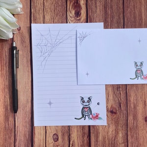 Juego de escritura Voodoo Cat A5, correo postal, Happy Post, amigo por correspondencia, papelería personalizada, juego de cartas, sobres para juego de escritura A5, papel para notas, Halloween