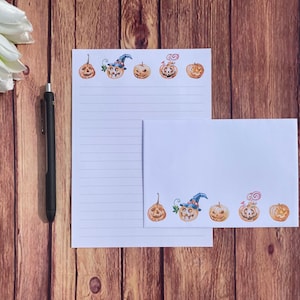 Juego de escritura Happy Pumpkins A5, juego de escritura, amigo por correspondencia, papelería personalizada, juego de cartas, sobres para juego de escritura A5, papel para notas, Halloween