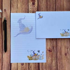 Juego de escritura Pumpkin Houses A5, juego de escritura, amigo por correspondencia, papelería personalizada, juego de cartas, sobres para juego de escritura A5, papel para notas, Halloween