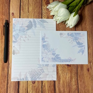Juego de escritura Winter Pastels A5, juego de escritura, amigo por correspondencia, juego de papelería personalizado, juego de cartas, papel y sobres para escribir A5, papel para notas