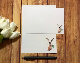 Bunny Big Ears A5 Writing Set, Snail Mail, Happy Post, Penpal, Custom Stationery, Letter Set, A5 Writing Set Envelopes, Note Paper