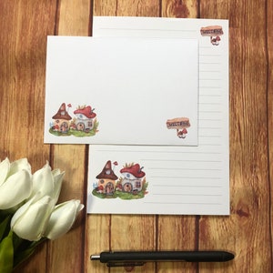 Juego de escritura Toadstool A5, correo postal, Happy Post, amigo por correspondencia, papelería personalizada, juego de cartas, sobres para juego de escritura A5, papel para notas