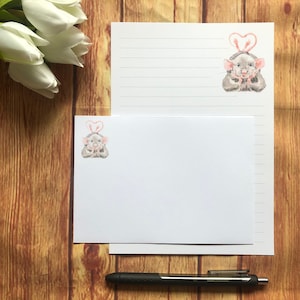Juego de escritura Rat Heart A5, correo postal, Happy Post, amigo por correspondencia, papelería personalizada, juego de cartas, sobres para juego de escritura A5, papel para notas