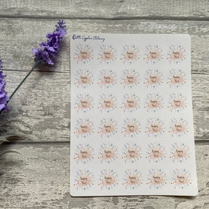 Adesivi floreali Happy Post, posta ordinaria, decorazioni per buste, artigianato, carta da lettere, amico di penna, carta per appunti, cancelleria, adesivi per planner