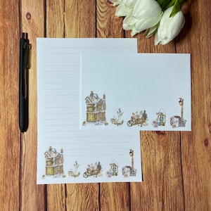 Rustieke winter A5-schrijfset, slakkenpost, Happy Post, penvriendje, briefpapier op maat, brievenset, briefpapier en enveloppen A5, notitiepapier