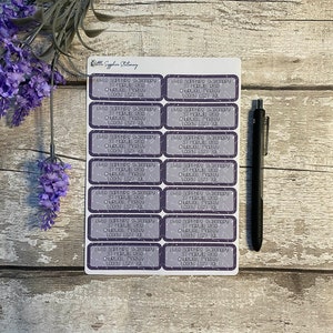 Adresstickers paarse sterren, envelop, postzegel, retouradres, ambacht, briefpapier, penvriend, notitiepapier, briefpapier, plannerstickers