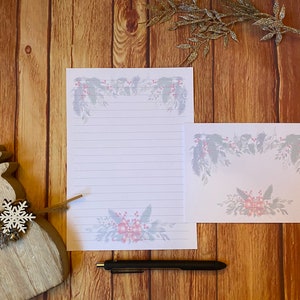 Set da scrittura con nastro natalizio A5, posta ordinaria, Happy Post, Penpal, cancelleria personalizzata, set di lettere, carta da scrittura e buste A5, carta per appunti