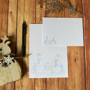 Juego de escritura de muñeco de nieve, tamaño A5, correo postal, Happy Post, amigo por correspondencia, papelería personalizada, juego de cartas, papel y sobres para escribir, tamaño A5, papel para notas