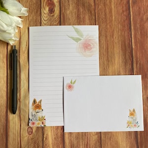 Set d'écriture A5 renard floral, courrier postal, Happy Post, Correspondant, papeterie personnalisée, Set de lettres, Set d'écriture A5 Enveloppes, Papier à lettres