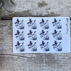 Adesivi per posta felice strega, posta ordinaria, decorazioni per buste, artigianato, carta da lettere, amico di penna, carta per appunti, cancelleria, adesivi per planner, gnomo