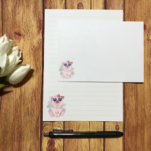 Piggy Bow A5 Set da scrittura, posta ordinaria, Happy Post, Penpal, cancelleria personalizzata, set di lettere, set da scrittura A5 Buste, carta per appunti