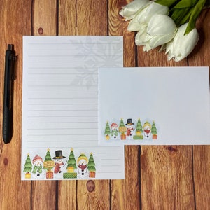 Juego de escritura de muñecos de nieve A5, juego de escritura, amigo por correspondencia, juego de papelería personalizado, juego de cartas, papel y sobres para escribir A5, papel para notas
