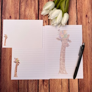 Juego de escritura de jirafa A5, correo postal, Happy Post, amigo por correspondencia, papelería personalizada, juego de cartas, papel y sobres para escribir A5, papel para notas