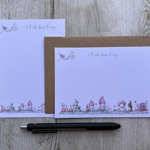 Tarjetas de notas personalizadas Spring Gonk A6, juego de 10, sobres de regalo, juego de escritura, papelería personalizada, juego de cartas, papel de notas, tarjeta de agradecimiento