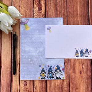 Galaxy Gonks A5-schrijfset, slakkenpost, Happy Post, penvriendje, brievenset, A5-briefpapier en enveloppen, notitiepapier, briefpapierset, kabouter
