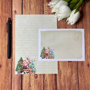 Set da scrittura A5 di Santa Friends, posta ordinaria, Happy Post, Penpal, cancelleria personalizzata, set di lettere, carta da scrittura e buste A5, carta per appunti
