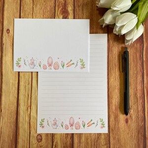 Juego de escritura con motivos florales de Pascua, tamaño A5, correo postal, Happy Post, amigo por correspondencia, papelería personalizada, juego de cartas, papel y sobres para escribir, tamaño A5, papel para notas