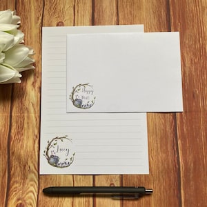 Juego de escritura A5 con forma de caldero personalizado, juego de escritura, amigo por correspondencia, papelería personalizada, juego de cartas, papel y sobres para escribir A5, papel para notas