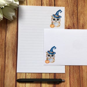 Set da scrittura Halloween Owl A5, posta ordinaria, Happy Post, Penpal, set di lettere, Ringraziamento, carta da scrittura e buste A5, carta per appunti