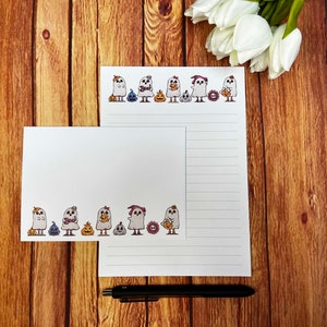 Juego de escritura A5 con bonitos fantasmas, juego de escritura, amigo por correspondencia, papelería personalizada, juego de cartas, sobres para juego de escritura A5, papel para notas, Halloween
