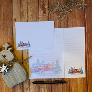 Juego de escritura A5 con forma de camión navideño, correo postal, Happy Post, amigo por correspondencia, papelería personalizada, juego de cartas, papel y sobres para escribir A5, papel para notas