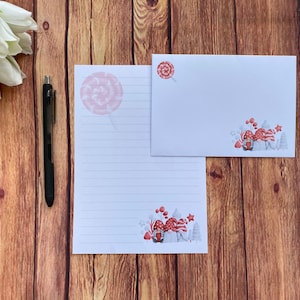 Juego de escritura Festive Gonks A5, correo postal, Happy Post, amigo por correspondencia, papelería personalizada, juego de cartas, papel y sobres para escribir A5, papel para notas