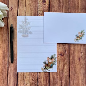 Set da scrittura Mice Sledging A5, posta ordinaria, Happy Post, Penpal, cancelleria personalizzata, set di lettere, carta da lettere e buste A5, carta per appunti