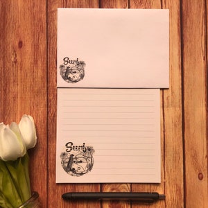 Juego de escritura monocromático Camper A5, correo postal, Happy Post, Penpal, papelería personalizada, juego de cartas, papel y sobres para escribir A5, papel para notas