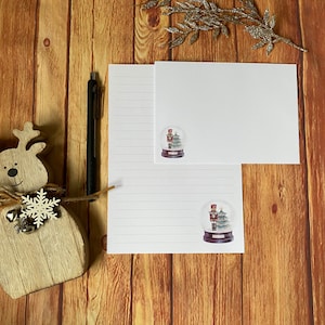 Conjunto de escrita Nutcracker Snowglobe A5, conjunto de escrita, amigo por correspondência, papelaria personalizada, conjunto de cartas, papel de carta e envelopes A5, papel para anotações