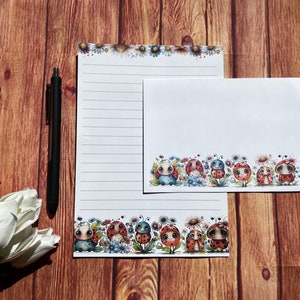 Set da scrittura Ladybird Friends A5, posta ordinaria, Happy Post, Penpal, cancelleria personalizzata, set di lettere, set da scrittura A5, buste, carta per appunti