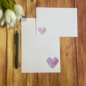 Juego de escritura A5 con forma de corazón de hortensia, correo postal, Happy Post, amigo por correspondencia, papelería personalizada, juego de cartas, papel y sobres para escribir A5, papel para notas