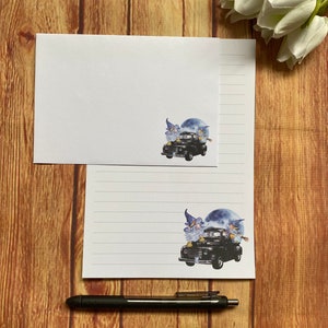 Set da scrittura Gnome Truck Halloween A5, posta ordinaria, posta felice, amico di penna, set di lettere, carta da lettere e buste A5, carta per appunti, set di cancelleria