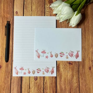 Juego de escritura A5 con decoración navideña, correo postal, Happy Post, amigo por correspondencia, papelería personalizada, juego de cartas, papel y sobres para escribir A5, papel para notas
