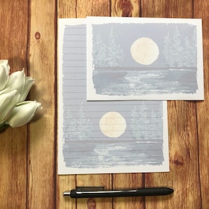 Juego de escritura Moonlight A5, correo postal, Happy Post, Penpal, papelería personalizada, juego de cartas, papel y sobres para escribir A5, papel para notas