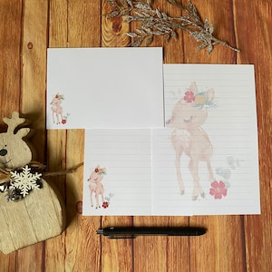 Juego de escritura de renos A5, correo postal, Happy Post, amigo por correspondencia, papelería personalizada, juego de cartas, papel y sobres para escribir A5, papel para notas