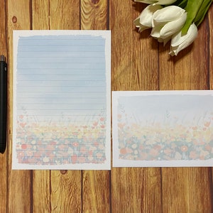 Wildflower Field A5-schrijfset, slakkenpost, Happy Post, penvriendje, briefpapier op maat, brievenset, briefpapier en enveloppen A5, notitiepapier