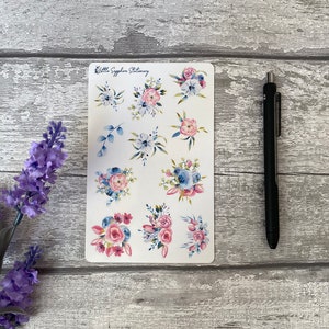 Adesivi floreali acquerellati, posta ordinaria, decorazioni per buste, artigianato, carta da lettere, amico di penna, carta per appunti, cancelleria, adesivi per planner